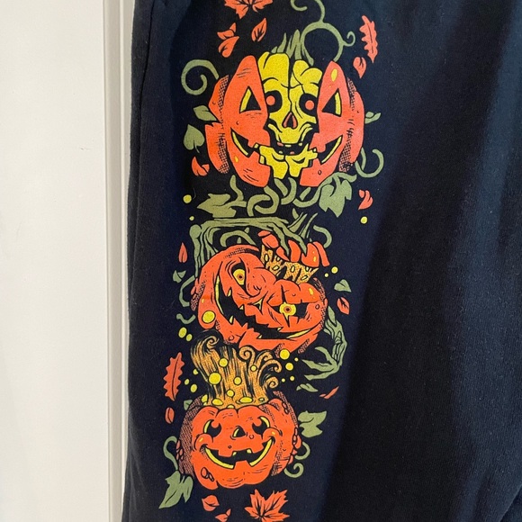 Cavity Colors “Everyday is Halloween” Black Jogger Sweatpants Pumpkins - Picture 7 of 10